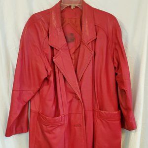Vintage Preston & York Red Lambskin Leather Jacket